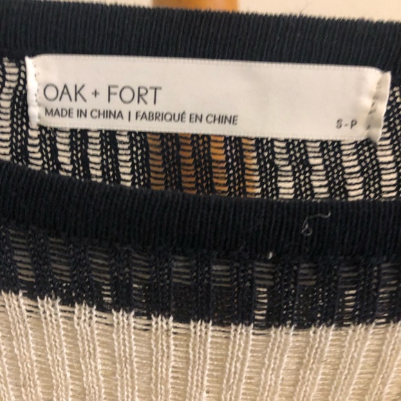 Black, cream gorgeous striped sweater, slightly sheer, small - Picture 4 of 6